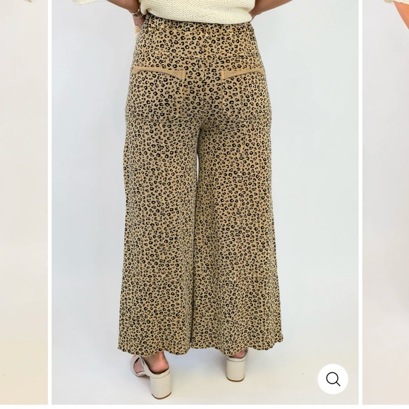 NEW - Easel Leopard Print Wide-Leg Pants - Picture 3 of 3